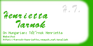 henrietta tarnok business card